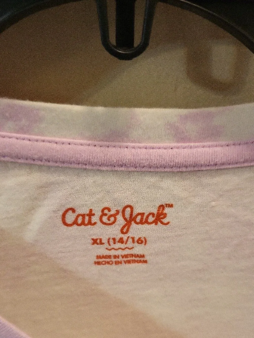 Cat & Jack Lavender and Peach Tie-Dye Long Sleeve Tee